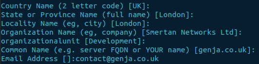 TLS/SSL certificate creation