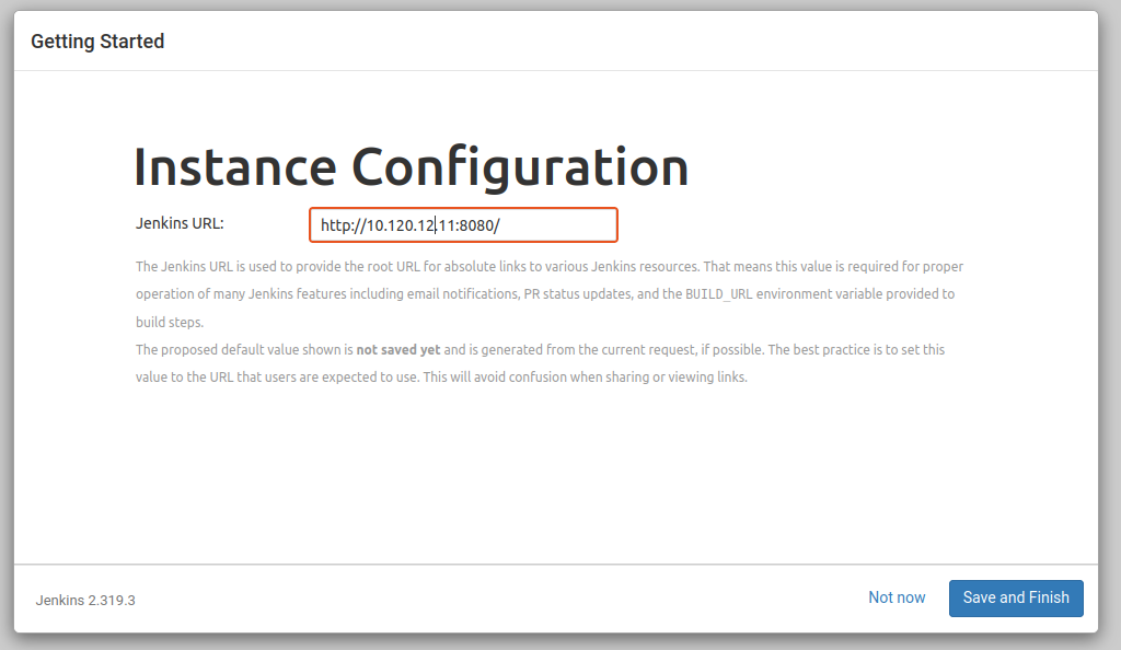 jenkins instance configuration