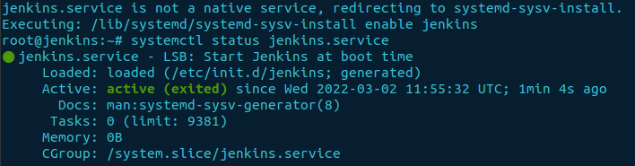 Jenkins systemctl status