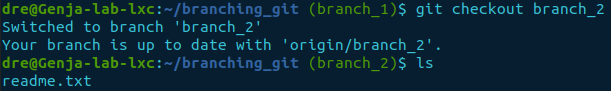 git checkout and ls branch_2